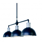 Hanglamp 3-lichts industrieel brooklyn zwart