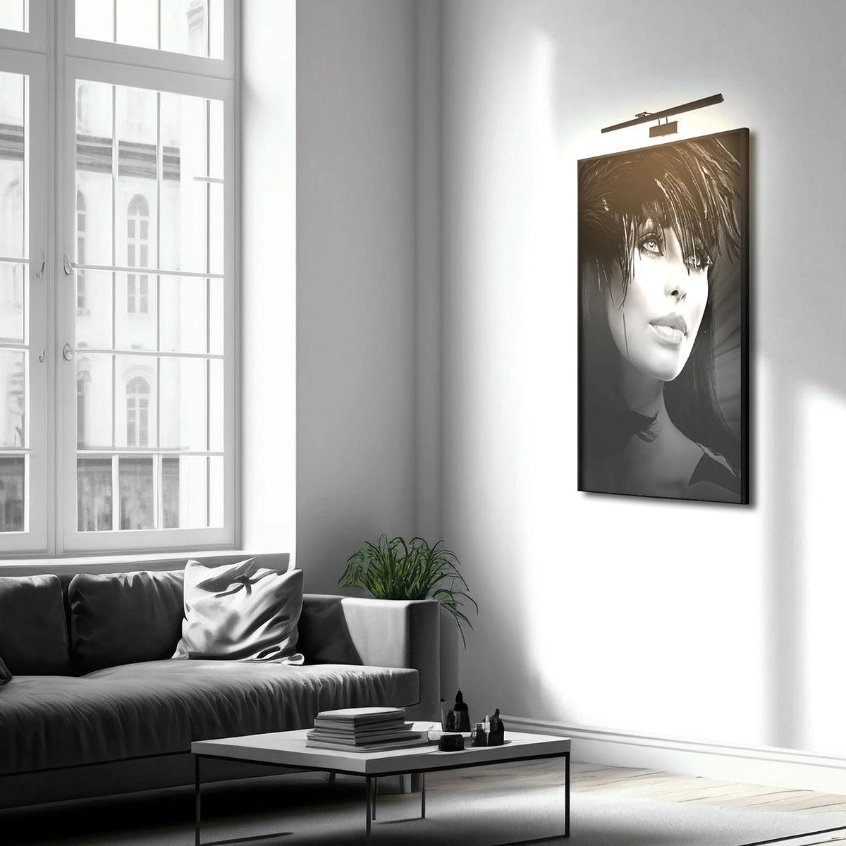 Wandlamp Litho 2431ZW Zwart – LED schilderijlamp 60 cm dimbaar - Afbeelding 2