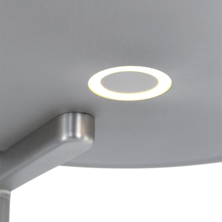 Ingezoomde afbeelding vloerlamp Turound LED staal met rookglas