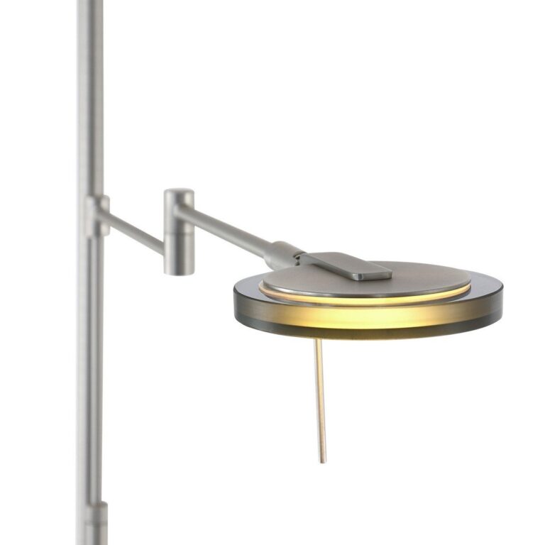Vloerlamp Turound LED staal met rookglas