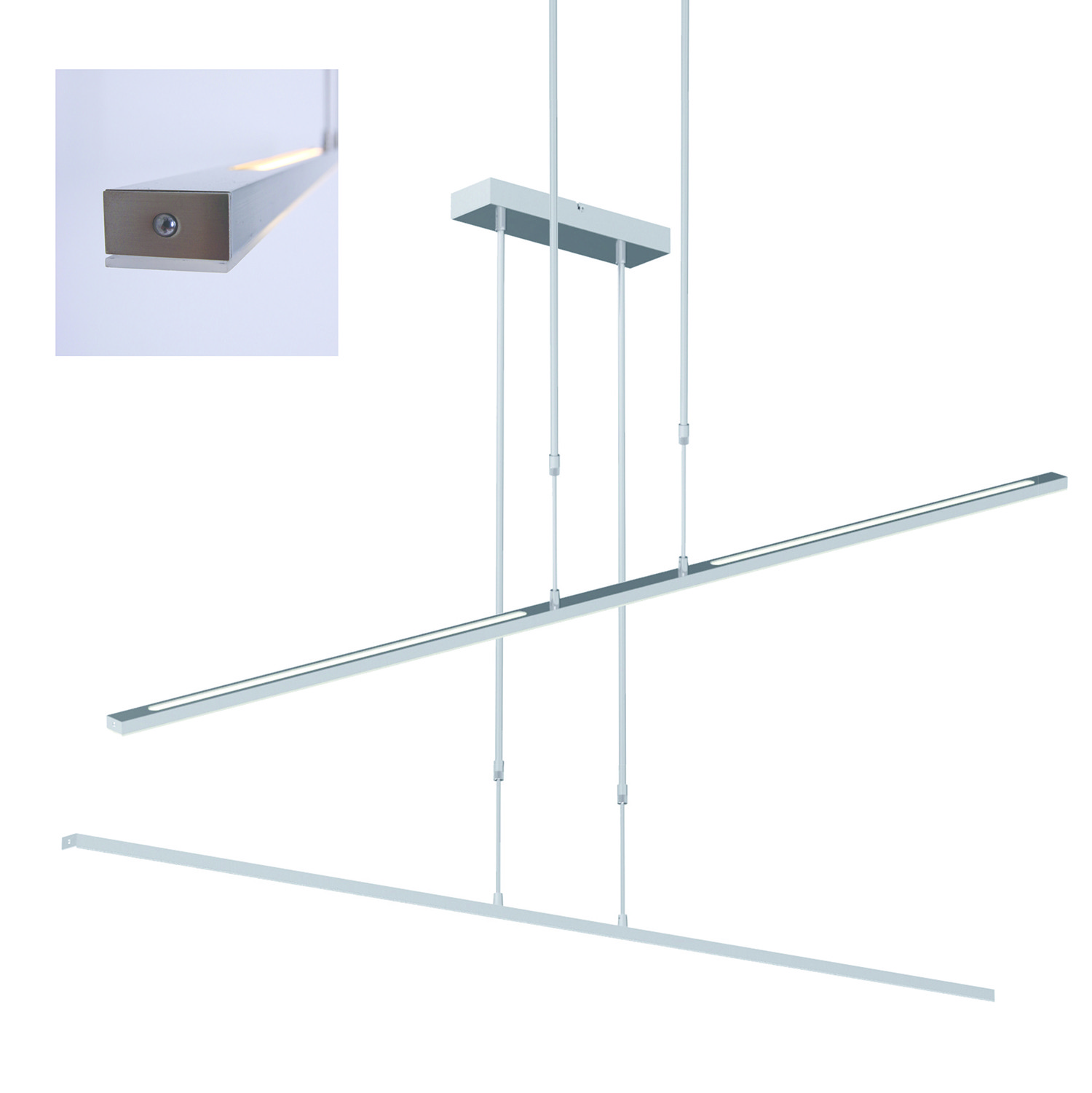 Staalkleurige hanglamp Zelena 7971ST – LED hanglamp 155 cm met instelbare lichtkleur - Afbeelding 6