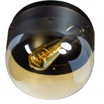 Dopp plafondlamp 1xe27 zwart met licht amber glas H185xD240