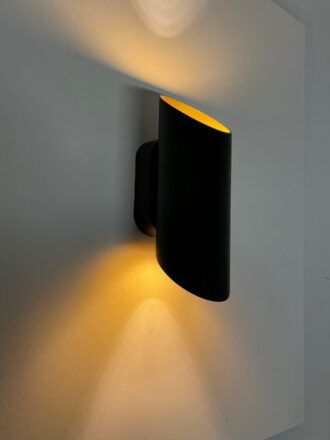 Wandlamp Cilinder zwart + goud