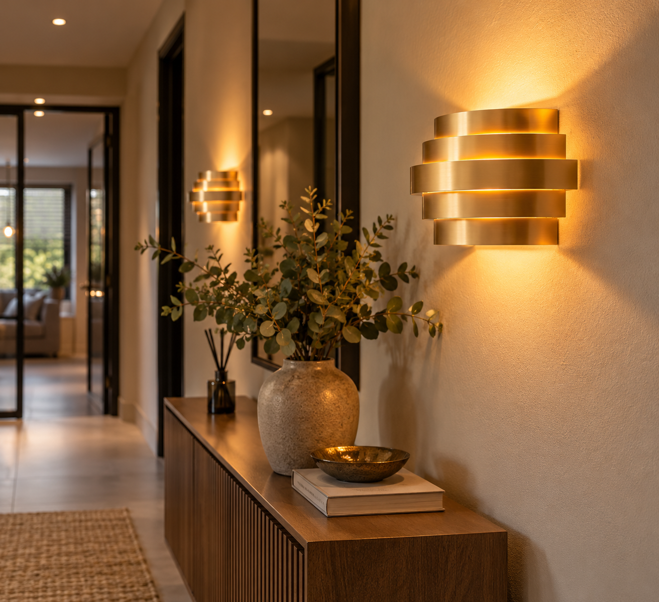 Wandlamp Scudo goud 20 cm - Afbeelding 2