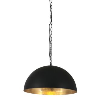 Hanglamp Semicirkel 2555ZW – Zwart met gouden binnenkant Ø50 cm
