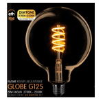 Led Spiraal Globe 125mm E27 8W dimtone van 2700k naar 2200k Goud 550L