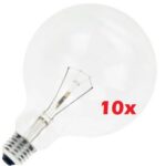 10x Gloeilamp Globelamp | Grote fitting E27 | 100W 95mm Helder OP=OP