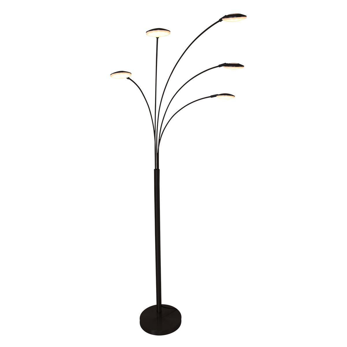 Steinhauer Synna 1327ZW – Zwarte 5-lichts LED booglamp met draaidimmer - Afbeelding 27