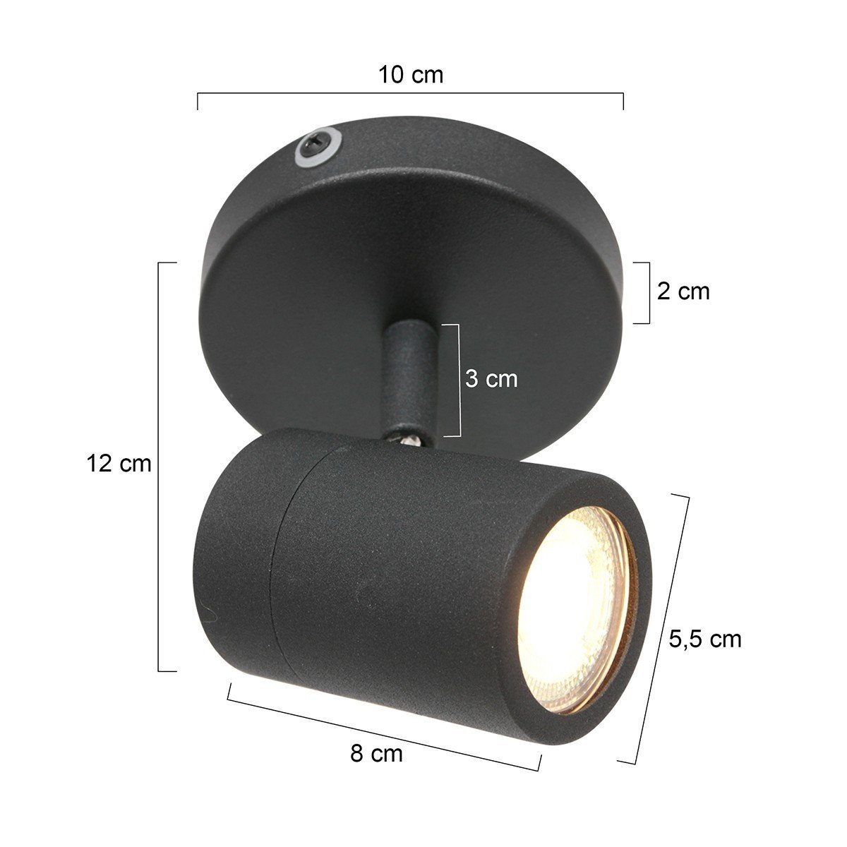 Spot IP44 Upround LED 2486ZW Zwart - Afbeelding 7