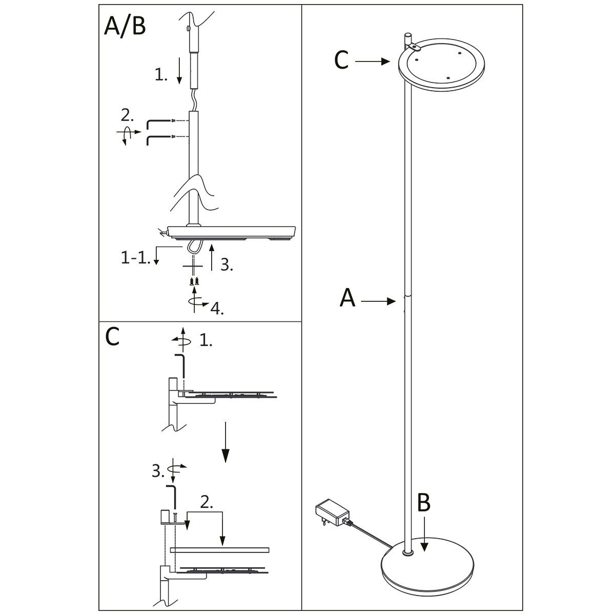 Vloerlamp Turound LED 2993ZW Zwart - Afbeelding 9
