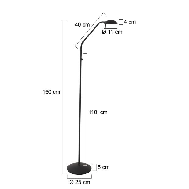 Leeslamp Biron 8w Led zwart - Afbeelding 3