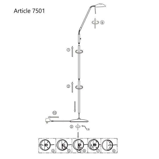 Leeslamp Biron 8w Led zwart - Afbeelding 15
