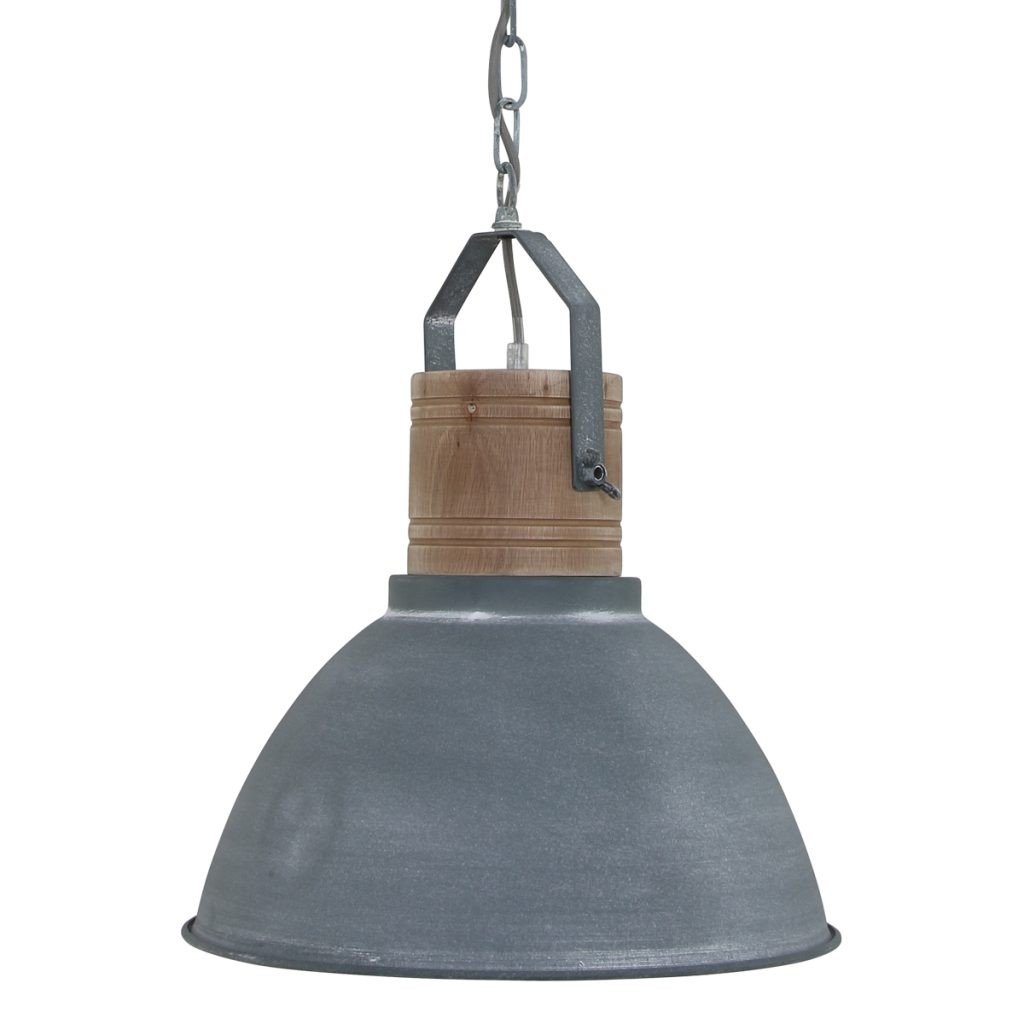 Hanglamp Emile 38cm grijs/hout