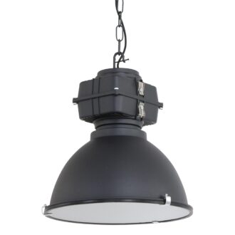 Hanglamp industrie glas 40cm zwart