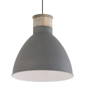 Hanglamp 40cm Metta grijs met hout