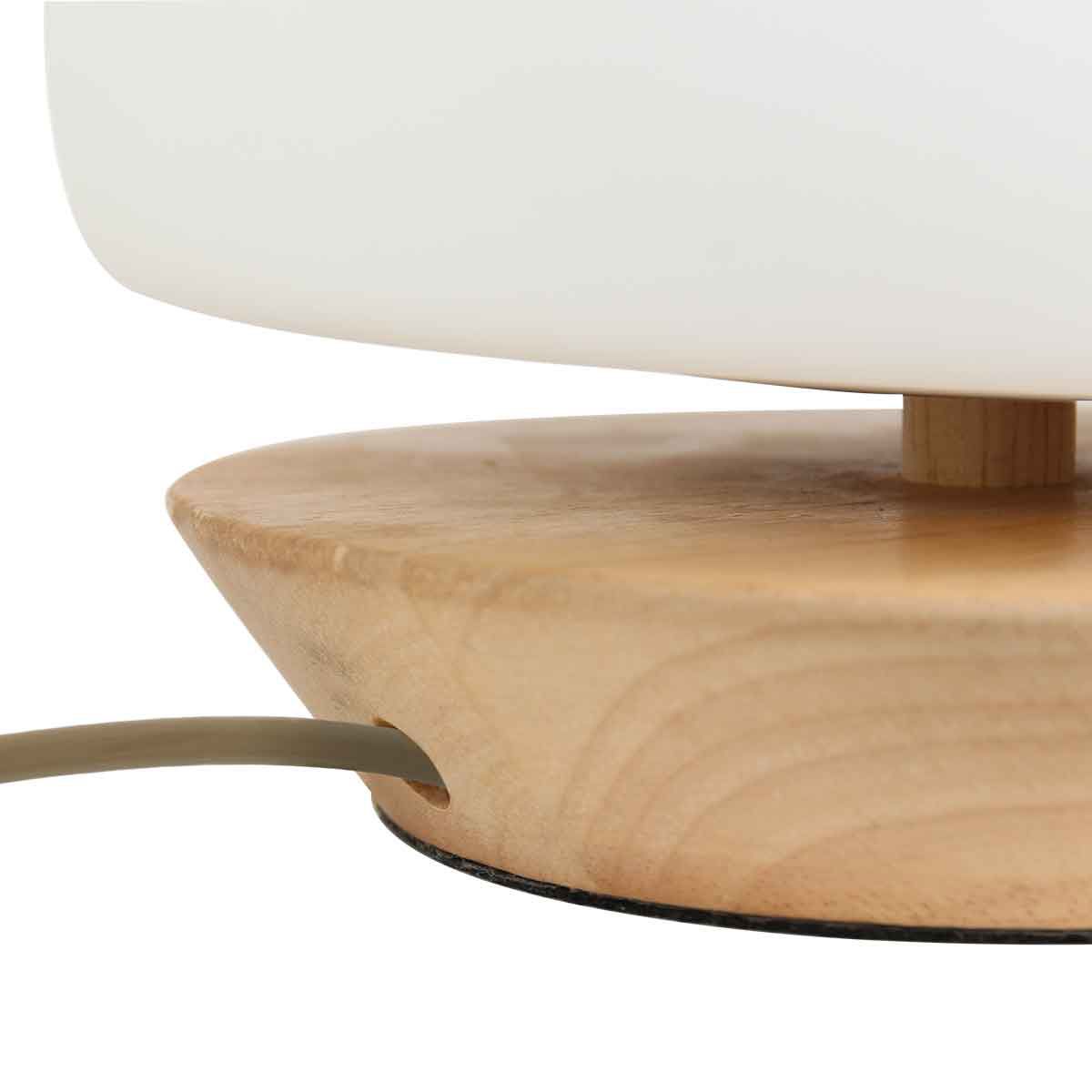Steinhauer Ancilla 7932BE – Tafellamp van beukenhout met wit glas en 3-staps touchdimmer - Afbeelding 4