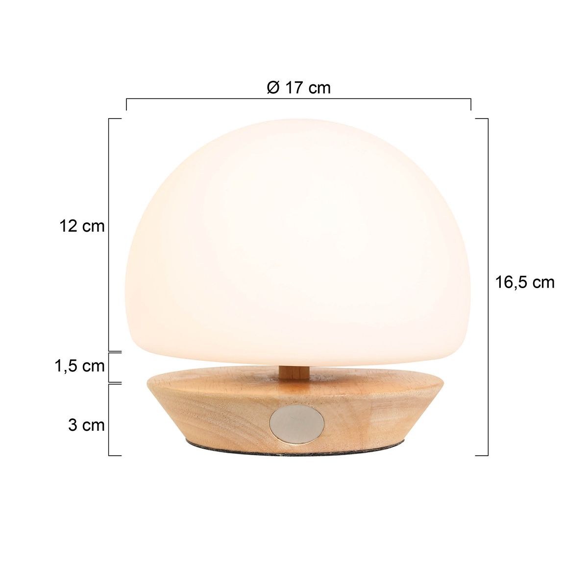 Steinhauer Ancilla 7932BE – Tafellamp van beukenhout met wit glas en 3-staps touchdimmer - Afbeelding 14