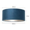 Lampenkap VELOURS - 30x21cm - Blauw