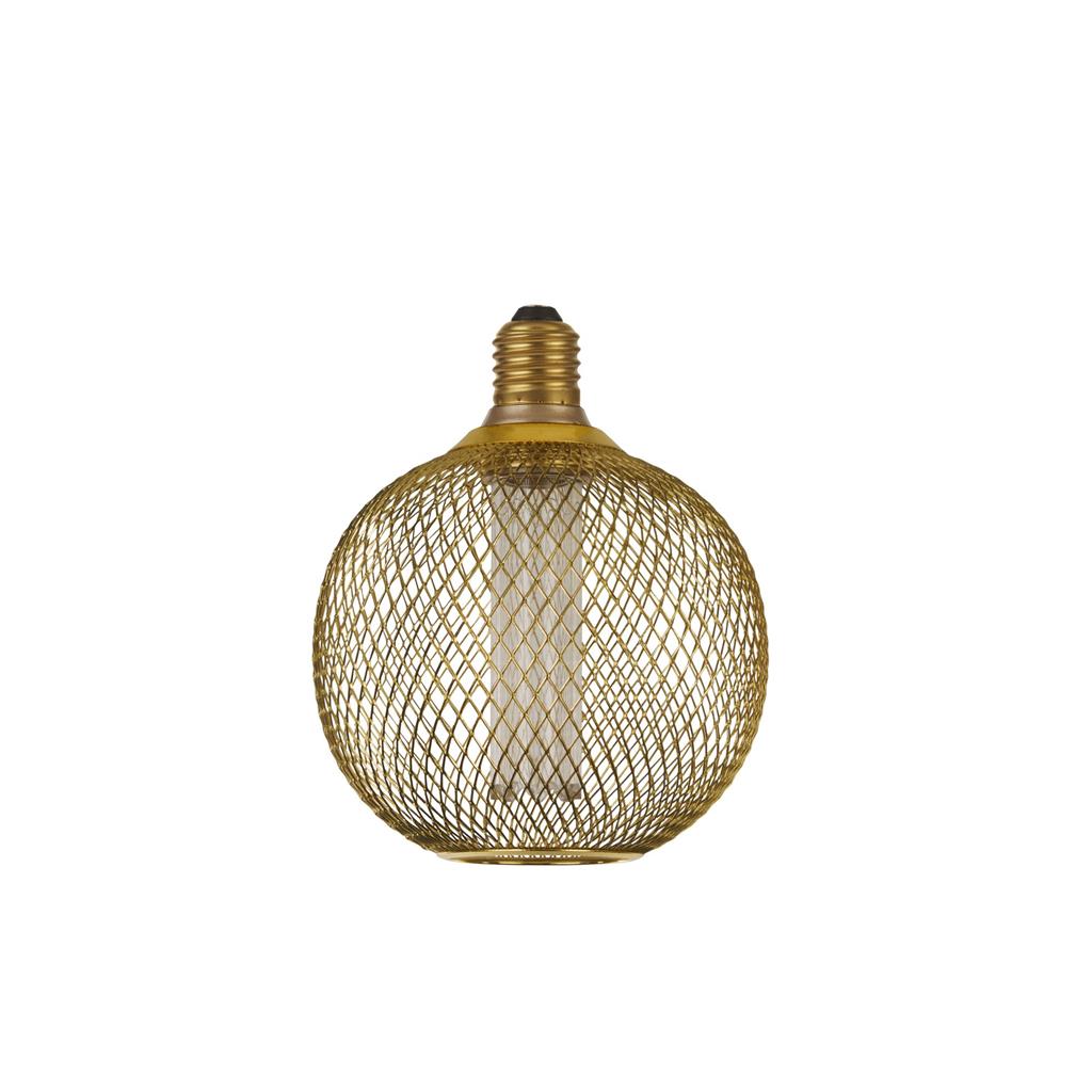 Searchlight E27 Led Wire Globe Goud Rond 3W 1800K 120lm - Dimbaar OP=OP - Afbeelding 4