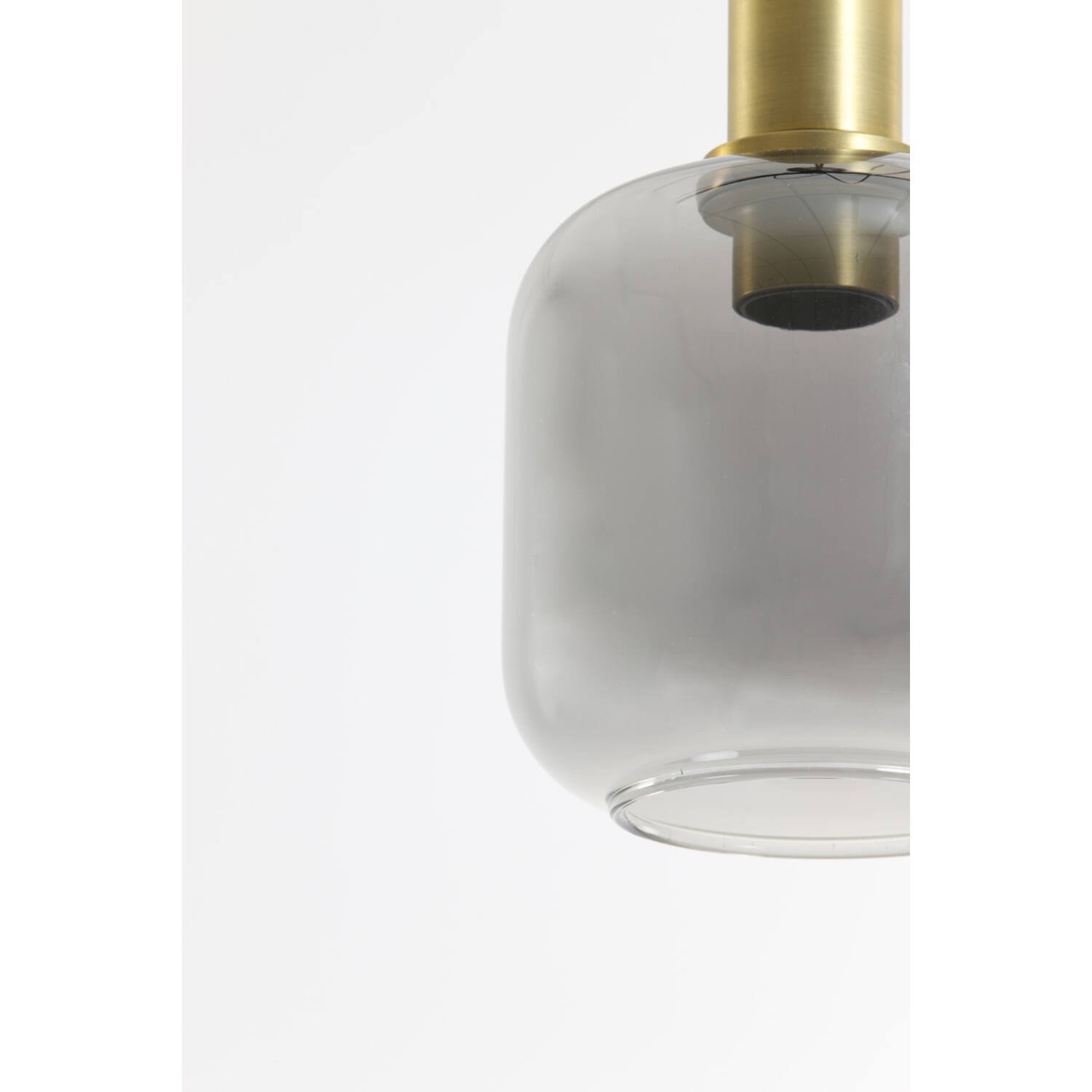 Hanglamp Ø21x37 cm LEKAR antiek brons+smoke glas - Afbeelding 5