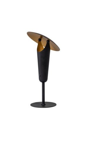The Britt tafellamp 1xGU10 aan/uit op koker zwart