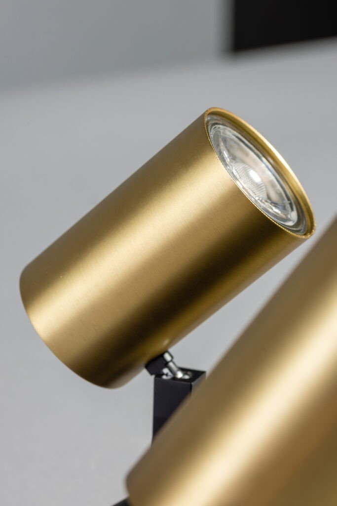 Plafondlamp spot zwart/goud Orleans 11cm 10h LED 7W 630lm dimbaar - Lampenshop Hilversum