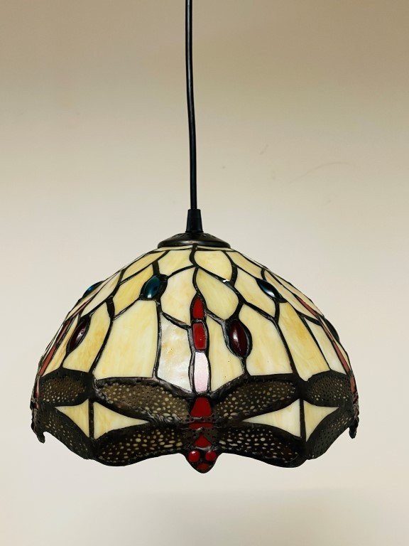 Tiffany hanglamp creme Dragonfly 25 - snoer - Afbeelding 6