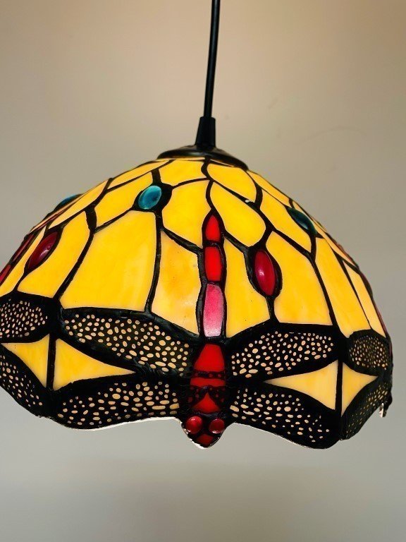 Tiffany hanglamp creme Dragonfly 25 - snoer - Afbeelding 3
