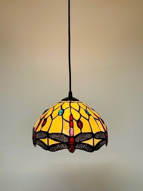 Tiffany hanglamp creme Dragonfly 25 - snoer