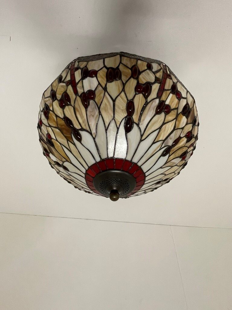 Tiffany plafondlamp ⌀49cm Beige Dragonfly 80 - Afbeelding 10