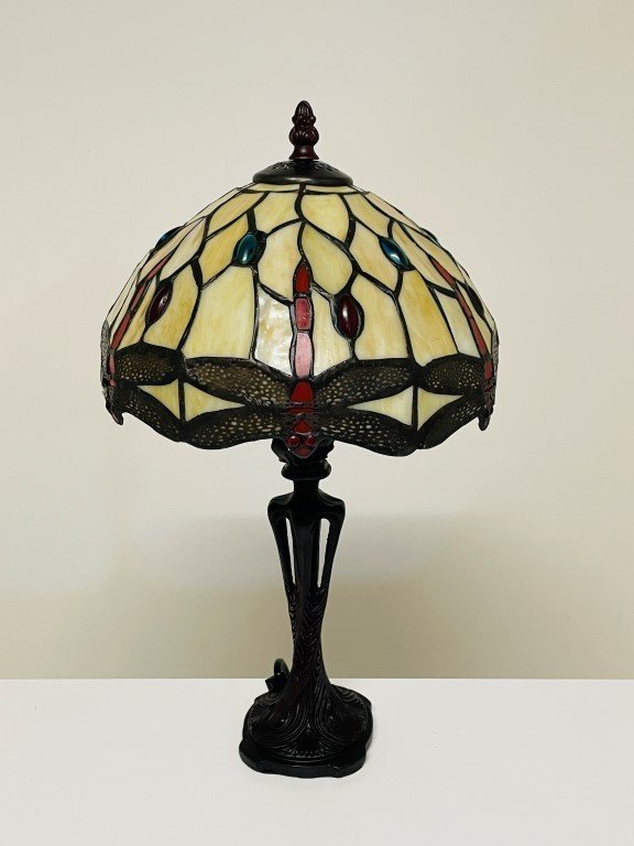 Tiffany tafellamp Dragonfly beige - P32 - Afbeelding 5