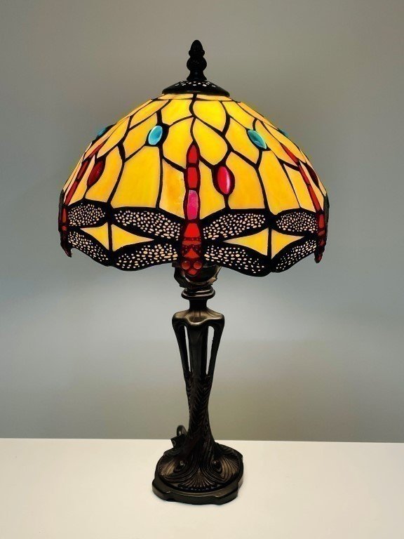 Tiffany tafellamp Dragonfly beige - P32