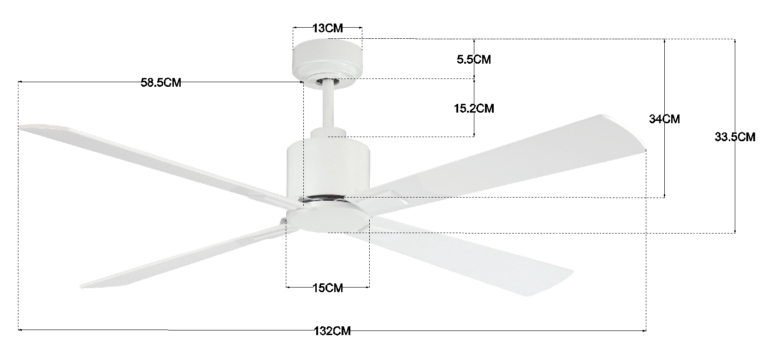 Plafondventilator Airfusion Climate 132cm wit