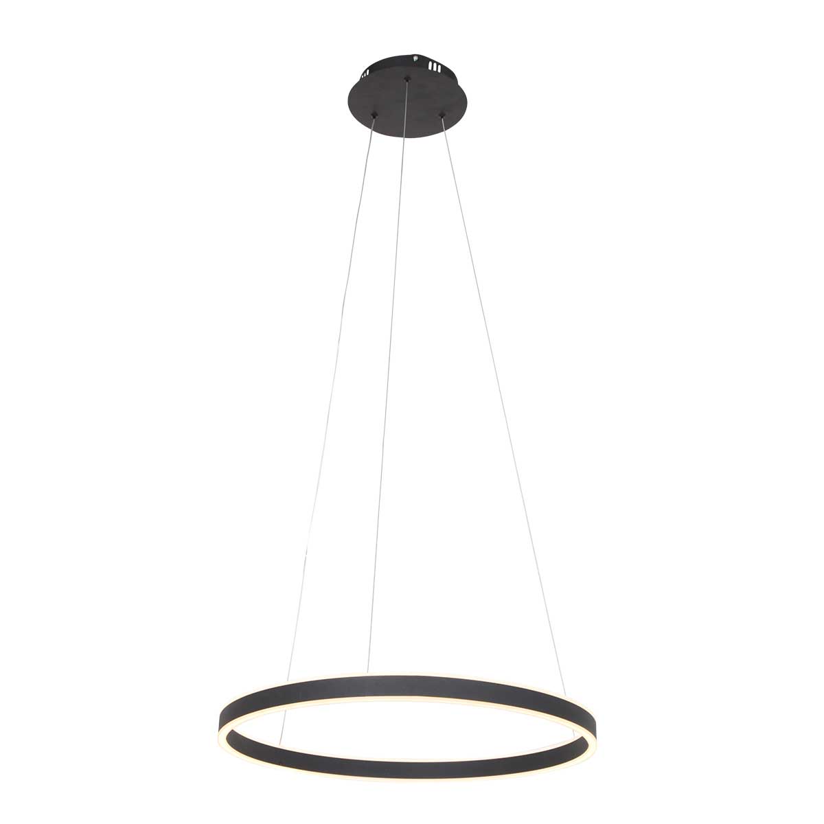 Hanglamp Ringlux 3502ZW Zwart – Dimbare LED ringlamp Ø60 cm met up- en downlight