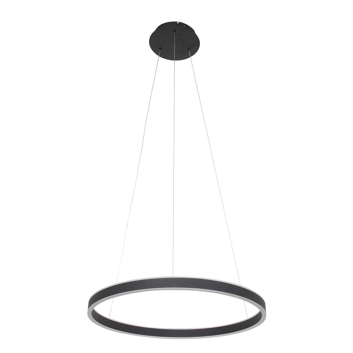 Hanglamp Ringlux 3502ZW Zwart – Dimbare LED ringlamp Ø60 cm met up- en downlight - Afbeelding 8
