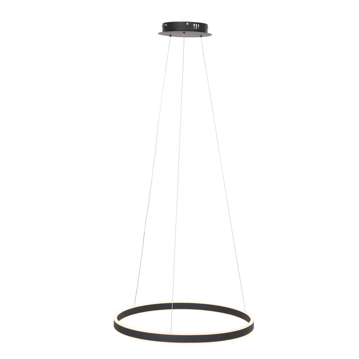 Hanglamp Ringlux 3502ZW Zwart – Dimbare LED ringlamp Ø60 cm met up- en downlight - Afbeelding 10