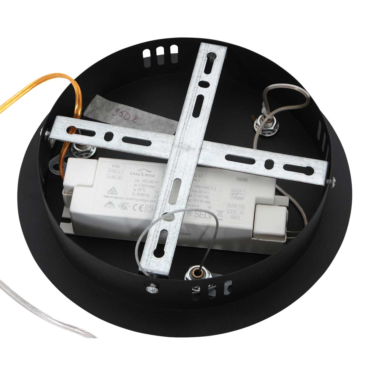 Hanglamp Ringlux 3502ZW Zwart – Dimbare LED ringlamp Ø60 cm met up- en downlight - Afbeelding 13