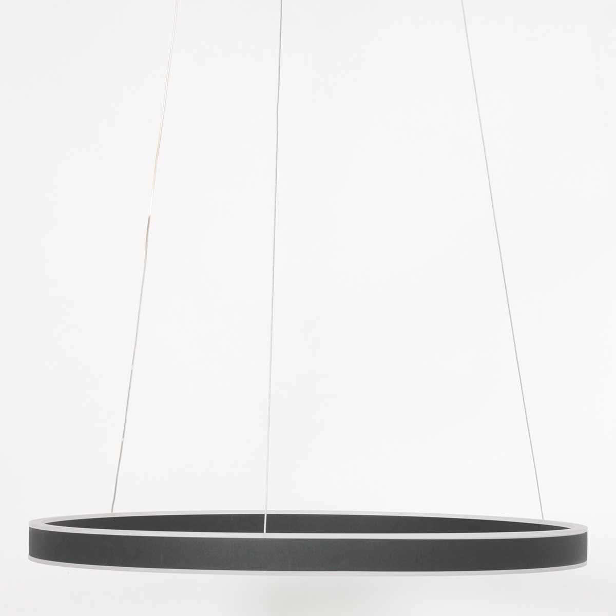 Hanglamp Ringlux 3502ZW Zwart – Dimbare LED ringlamp Ø60 cm met up- en downlight - Afbeelding 4