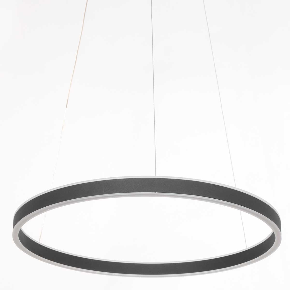 Hanglamp Ringlux 3502ZW Zwart – Dimbare LED ringlamp Ø60 cm met up- en downlight - Afbeelding 5