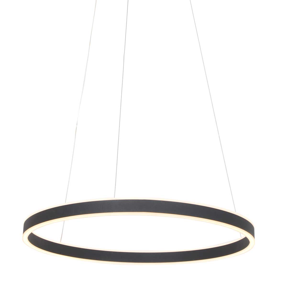 Hanglamp Ringlux 3502ZW Zwart – Dimbare LED ringlamp Ø60 cm met up- en downlight - Afbeelding 3