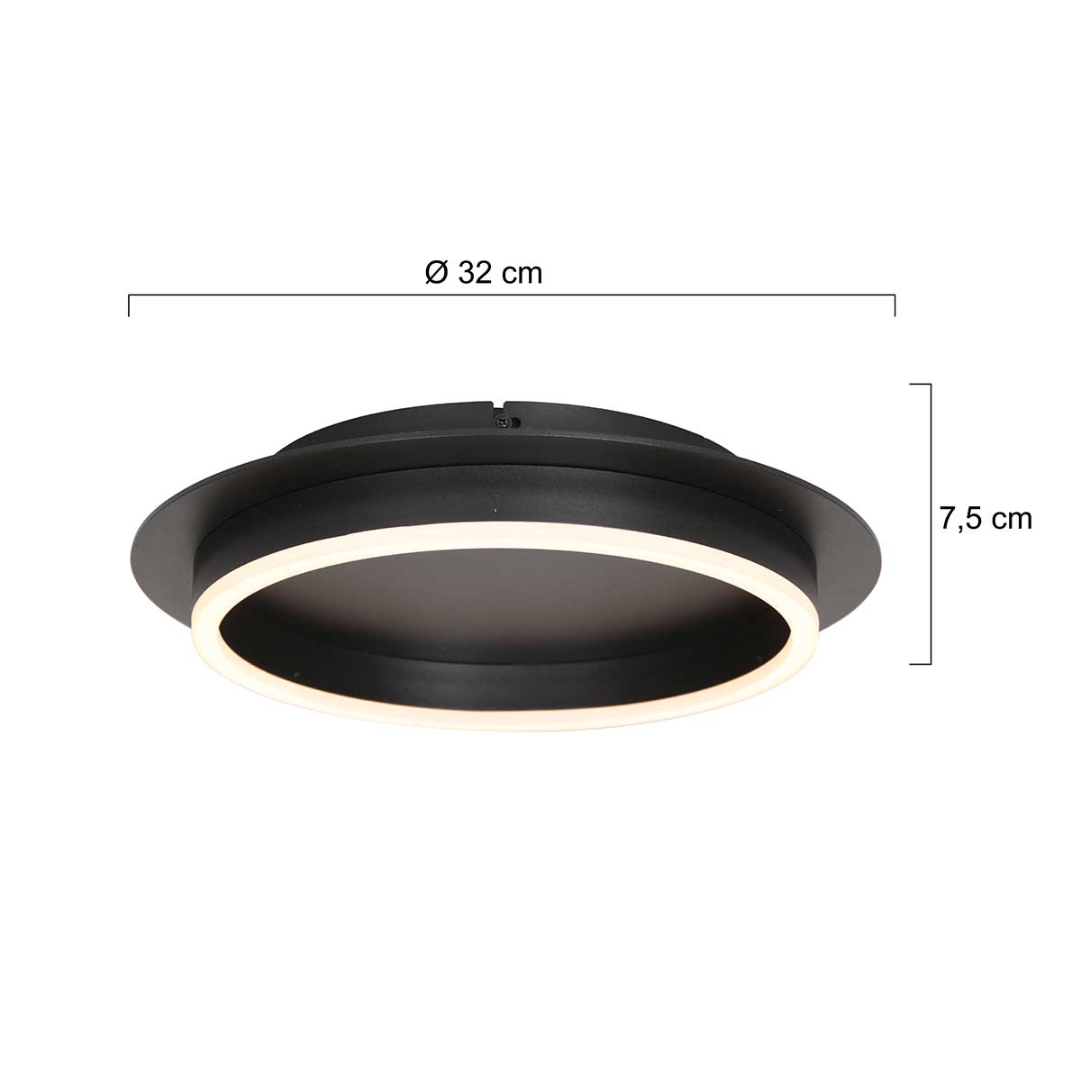 Plafondlamp Ringlux 32cm zwart - Afbeelding 8