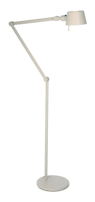 Vloerlamp Freelight Sovrano – Crème met Gouden Binnenkant, 2 knikarmen, Retro Design
