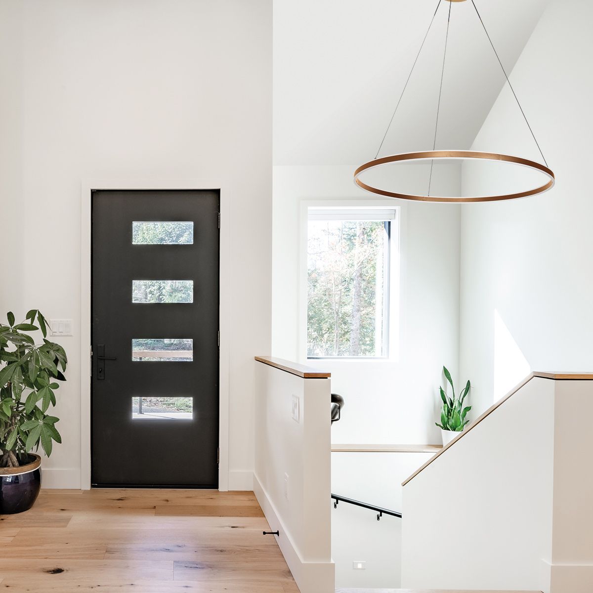 Hanglamp Ringlux 3676GO Goud – Dimbare LED ringlamp Ø100 cm met up- en downlight - Afbeelding 2