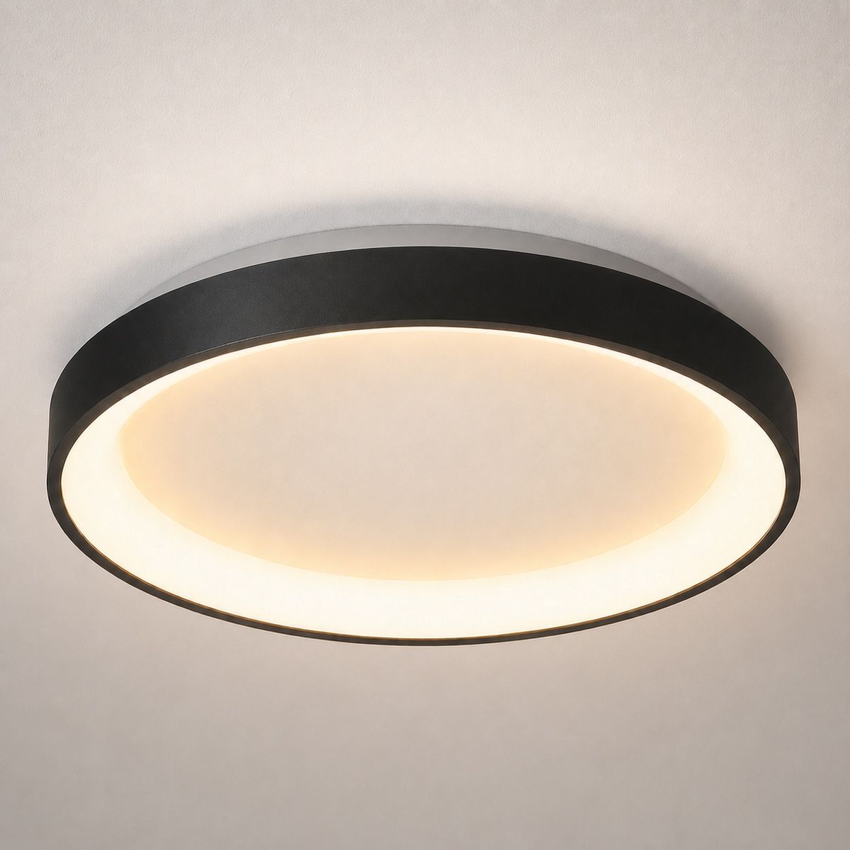 Plafondlamp Ringlede 3691ZW Zwart – Dimbare LED plafonnière Ø38 cm met uplight - Afbeelding 12