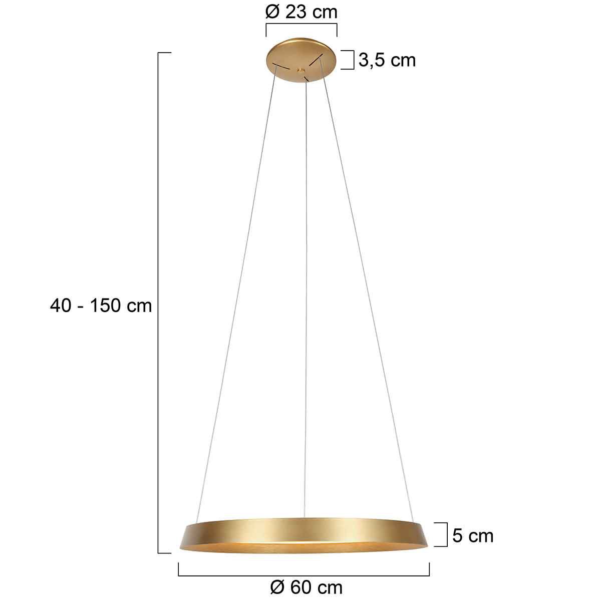 Hanglamp Ringlux 3692GO Goud – Dimbare LED ringlamp Ø60 cm - Afbeelding 14
