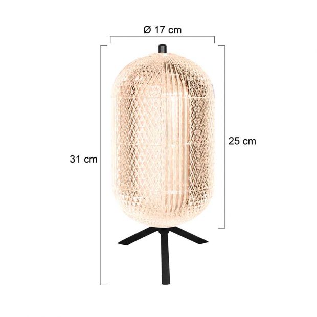 Tafellamp Geripu 3841ZW Ø15cm geribbeld kunststof met led module - Afbeelding 3