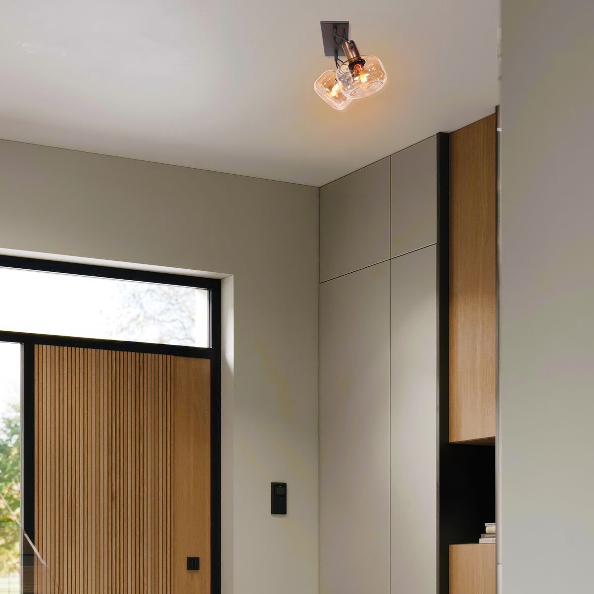Wandlamp Glaslic 3865BR Brons met amber glas - Afbeelding 17