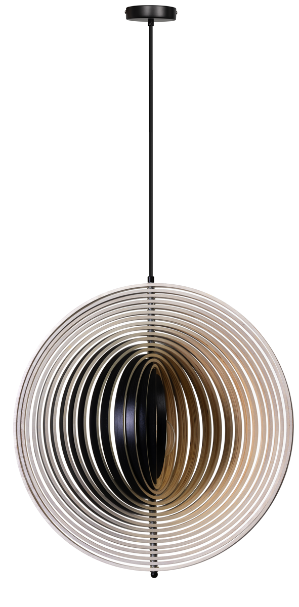 ETH Woody hanglamp E27 230v Ø590mm black outside & natural inside