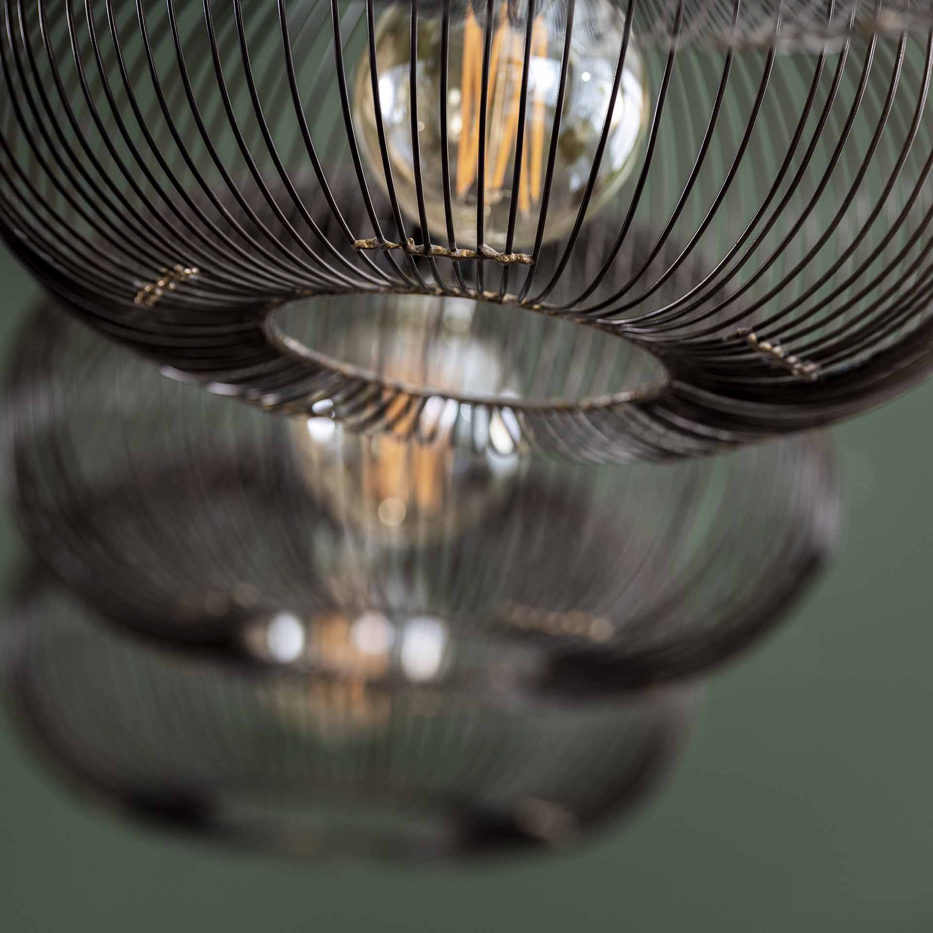 Hanglamp 4 x 35 cm disk wire copper twist - Afbeelding 4