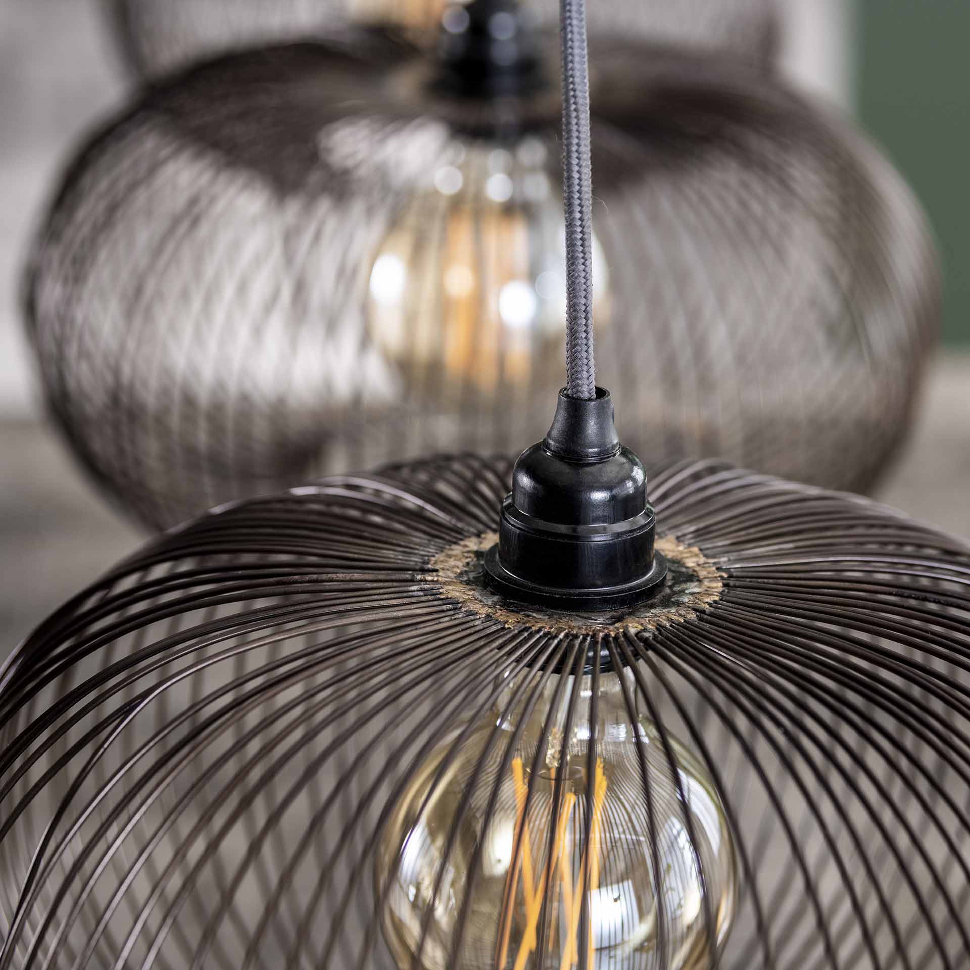 Hanglamp 4 x 35 cm disk wire copper twist - Afbeelding 5